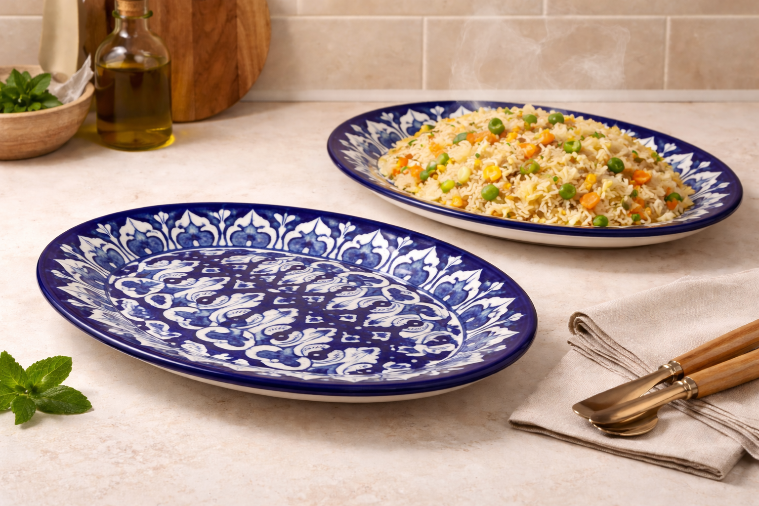 12 inch blue pottery oval serving tray – handcrafted ceramic platter for dining & table decor 12 inch blue pottery oval serving tray – handcrafted ceramic platter for dining & table decor