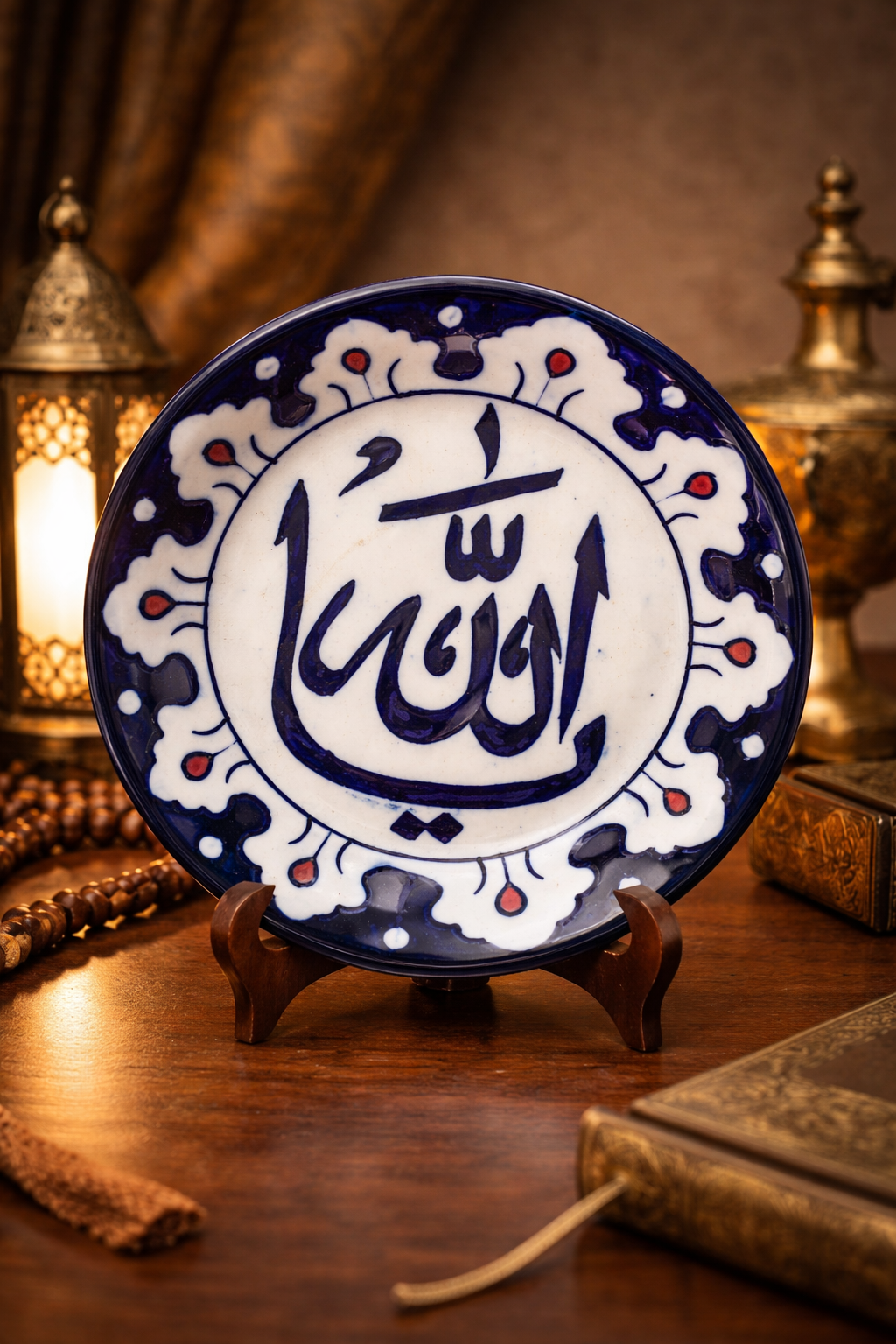 8 inch handmade islamic calligraphy plate – ya allah ceramic tableware & decorative art plate 8 inch handmade islamic calligraphy plate – ya allah ceramic tableware & decorative art plate