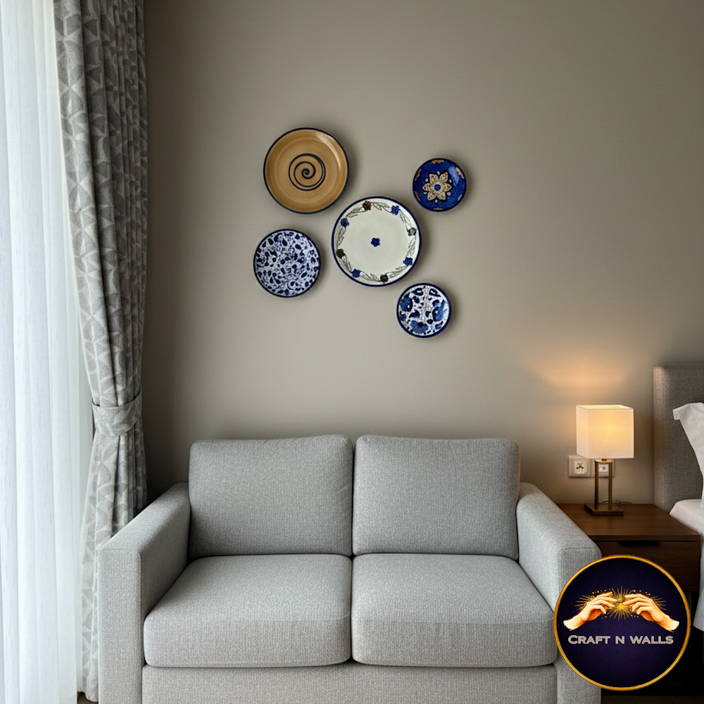 handcrafted ceramic wall plates set (6”, 7”, 9.5”) – decorative blue pottery wall décor for living room & bedroom handcrafted ceramic wall plates set (6”, 7”, 9.5”) – decorative blue pottery wall décor for living room & bedroom