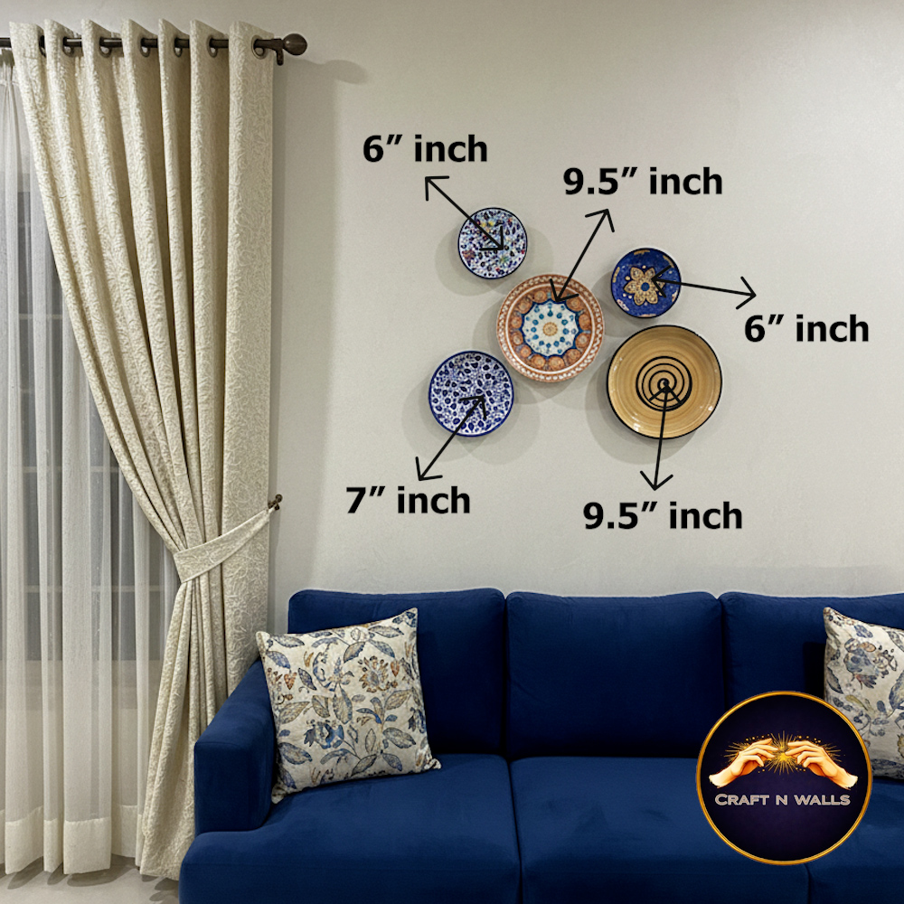 handcrafted ceramic wall plates set (6”, 7”, 9.5”) – decorative blue pottery wall décor for living room & bedroom handcrafted ceramic wall plates set (6”, 7”, 9.5”) – decorative blue pottery wall décor for living room & bedroom
