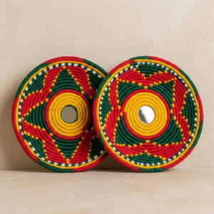 handwoven chabi/changair set of 2 (12 inch) – traditional decorative serving plates