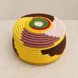 handwoven multicolor hotpot with lid – insulated roti & food warmer