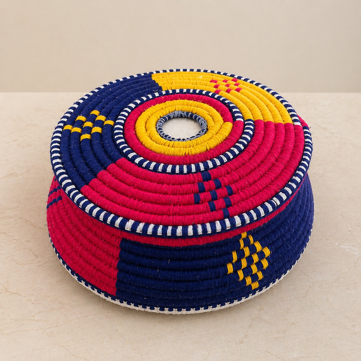 handwoven multicolor hotpot with lid – insulated roti & food warmer handwoven multicolor hotpot with lid – insulated roti & food warmer