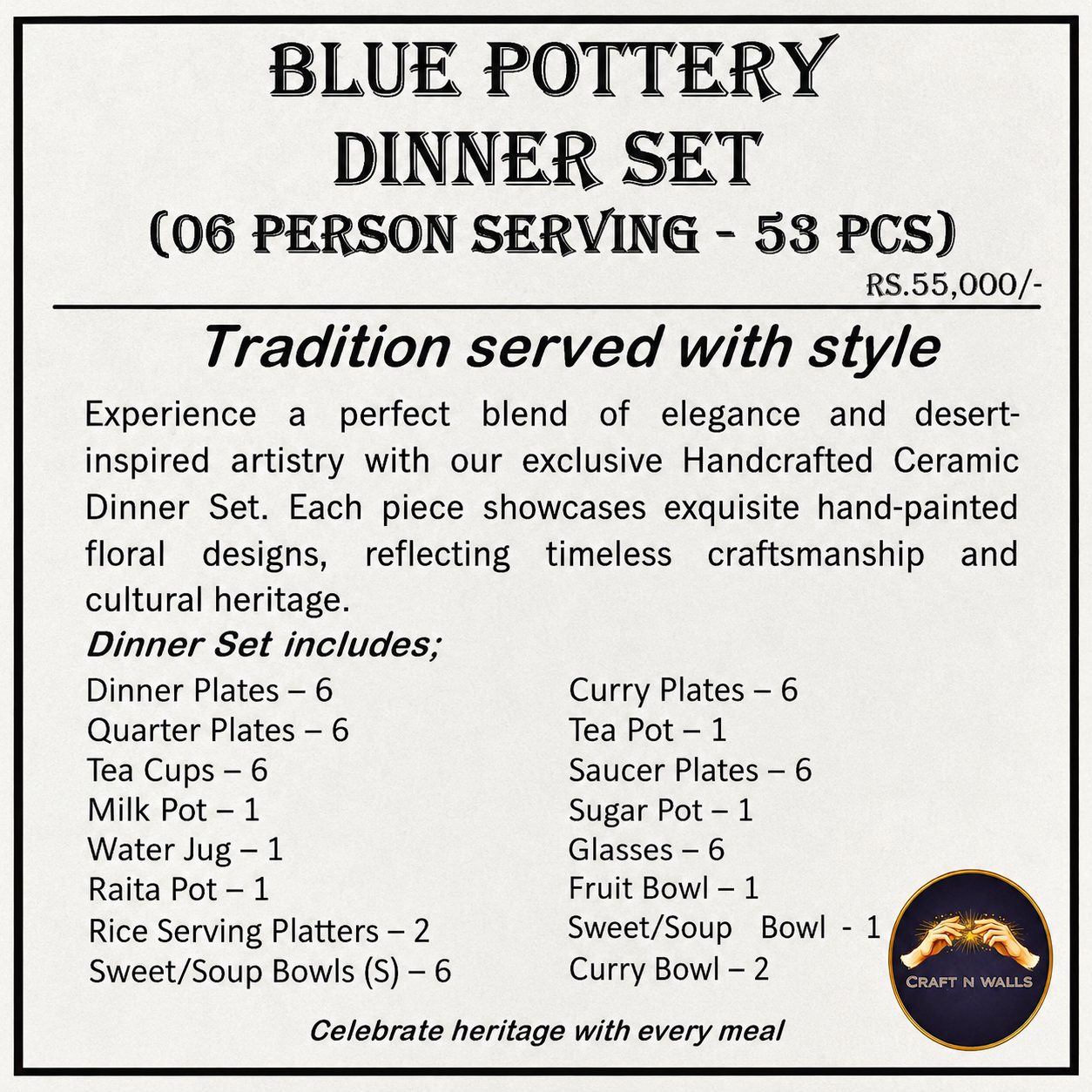 handcrafted floral ceramic dinnerware set 53 piece premium hand painted desert art collection handcrafted floral ceramic dinnerware set 53 piece premium hand painted desert art collection