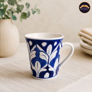 handcrafted blue pottery ceramic tea & coffee mug