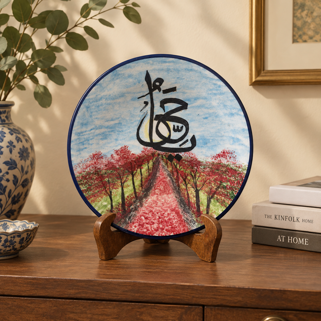 handmade blue pottery calligraphy wall plate – islamic art decor handmade blue pottery calligraphy wall plate – islamic art decor