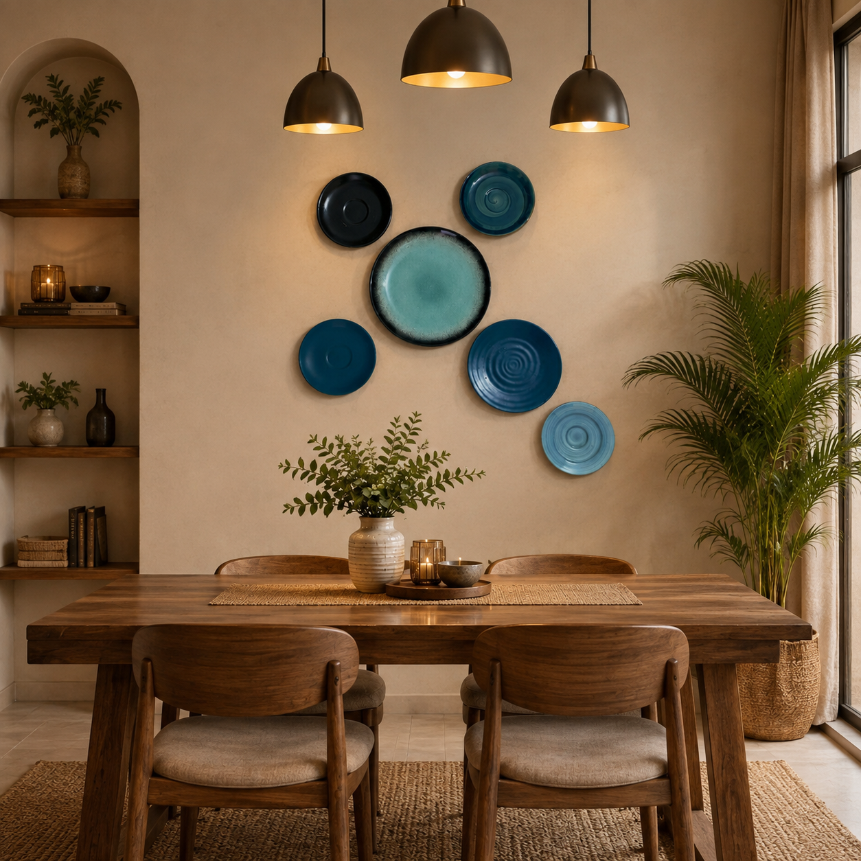 decorative blue wall plates set of 6 | modern ceramic wall decor decorative blue wall plates set of 6 | modern ceramic wall decor